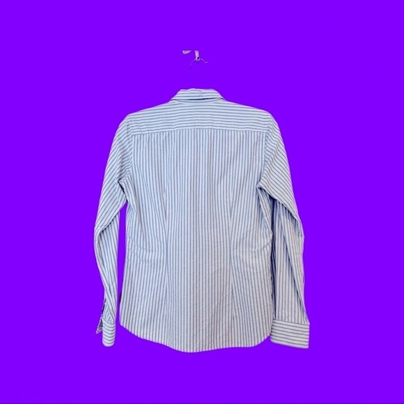 𝅺RUGBY Ralph Lauren 6 Medium Small polo shirt button collar top blouse stripe - Picture 2 of 6